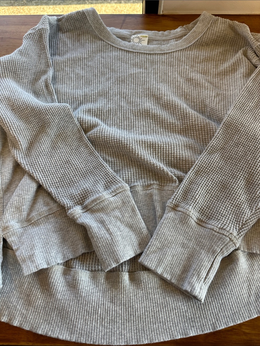 Aerie - Light Gray Waffle Knit Women’s Sweater
